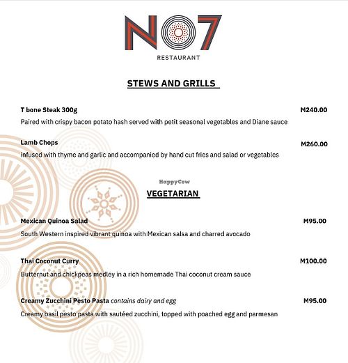 Menu excerpt  2 at No 7 - Kick4Life in Maseru