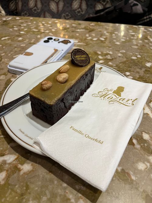 Brownie at Café Mozart in Vienna