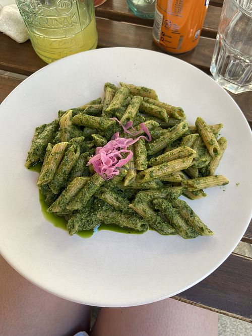 Wholewheat pasta and pesto at Soul Food in Valletta