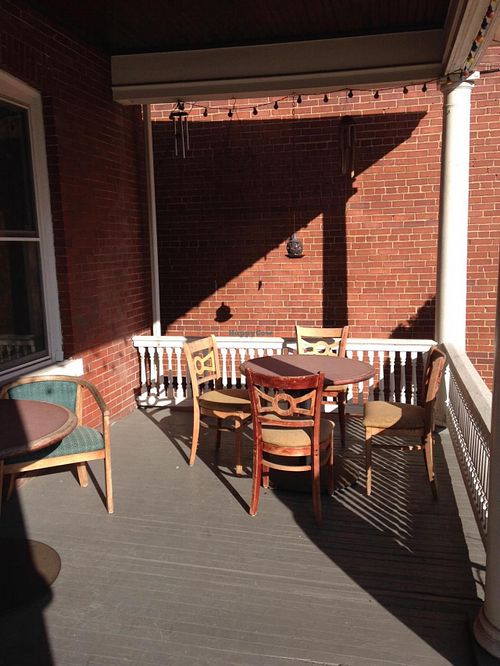outdoor seating at Wanderlust Cafe in Bloomsburg