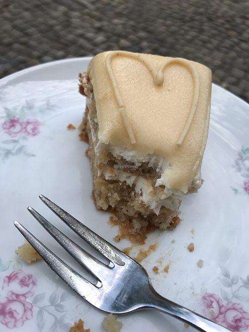 Could wait to start eating before taking a photograph! Vanilla and Marzipan!  at No Milk Today in Berlin