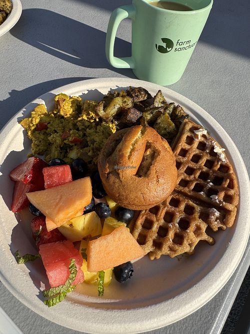 This was a BnB breakfast!  Wowza!!!  at The Kitchen at Farm Sanctuary in Watkins Glen