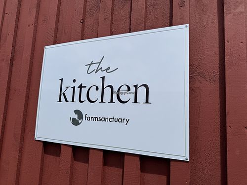 When you pull in to Farm Sanctuary, the restaurant is around the backside of the visitor barn    at The Kitchen at Farm Sanctuary in Watkins Glen