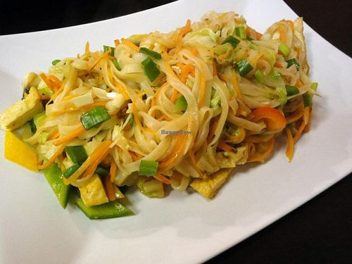 Pho Xao Carry. Noodles with tofu, mushrooms and coconut. at Sen Chay in Helsinki