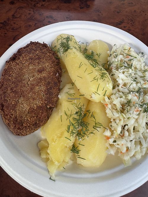 Mince cutlet, tattooed and salad   at WegeMonia in Krakow