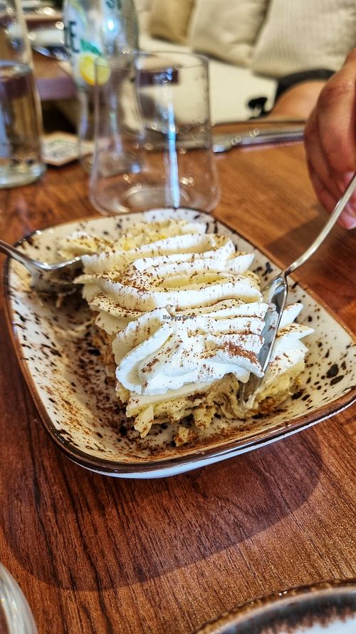 Tiramisu (more like a different cake, but good) at Vrasserie in Porto