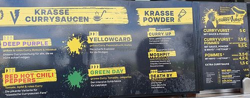 Menu April 2025 at Krasse Curry Vurst in Cologne
