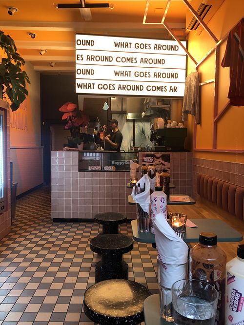 The counter   at Karma Kebab in Amsterdam