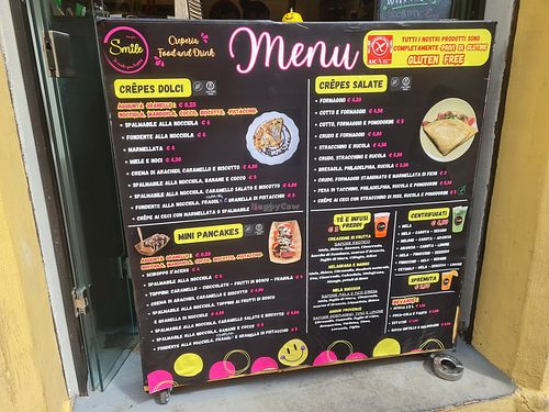 Menù della crêperia at Smile in Perugia