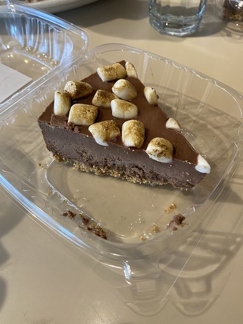 Vegan s’mores cheesecake! at Aladdin's Eatery in Cranberry Township