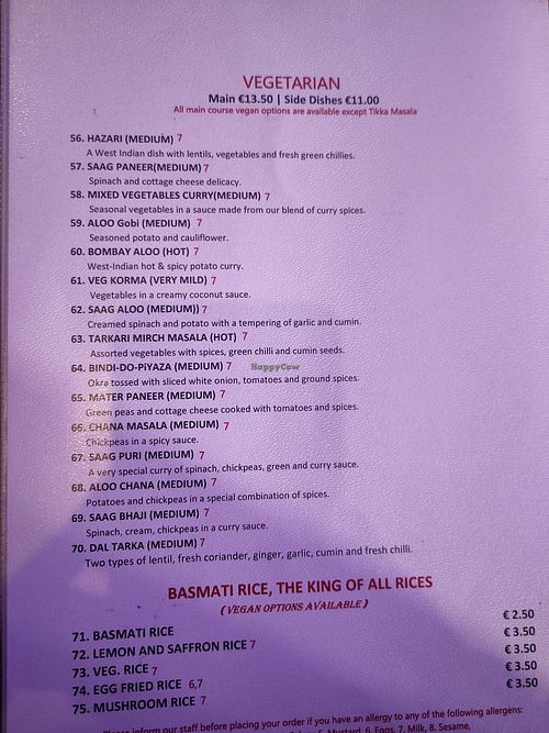 Vegetable curries can (almost) all be vegan at Cafe Goa in Waterford