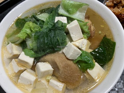 Lion’s mane mushroom soup  at Miao Guanyin - 妙觀音素食 - Shuanglian/Jinxi Street in Taipei