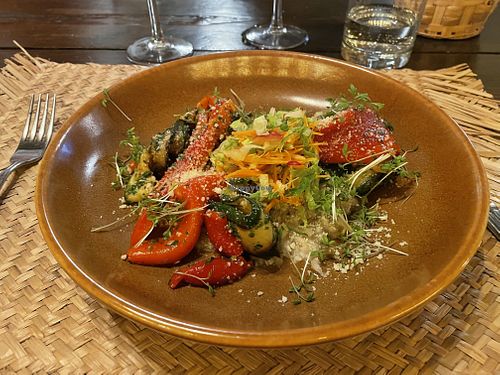 Mushroom and roast vegetable risotto  at Lekker Thuis in Kralendijk