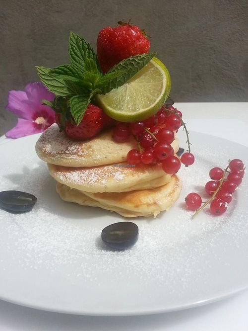 Vegan pancakes at Café Kurzlebig at Kurzlebig in Bonn