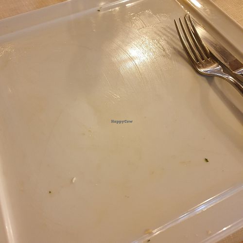 Very empty plate (the bread is handy for finishing all the sauce) at La Lanterna in Verona