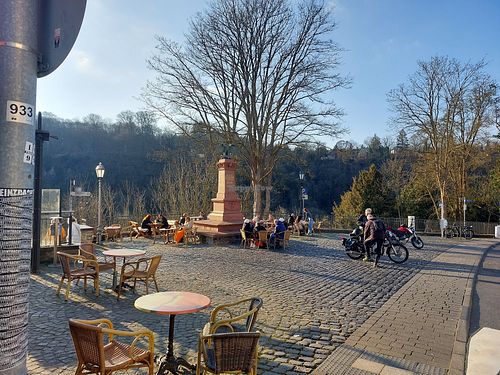 Blick über die Terrasse at Tommys in Weilburg