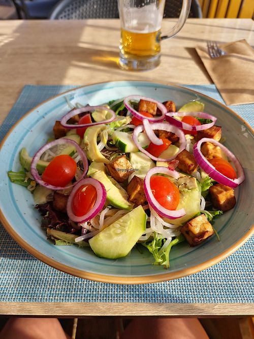 If you order this ask for it without the sauce as its not vegan. at Restaurante O Golfinho in Costa Da Caparica