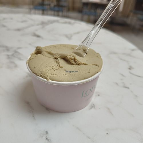 Pistachio gelato at Loretto Artisan Gelato in Corfu