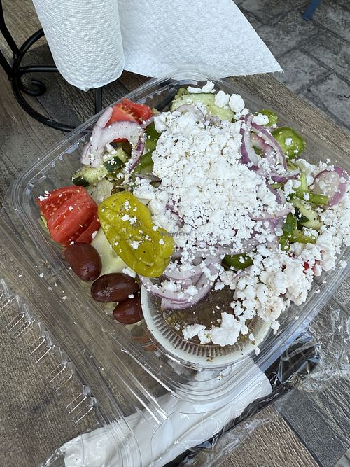 Greek Salad with Vegan Feta  at The Greek Spot in Cape Coral