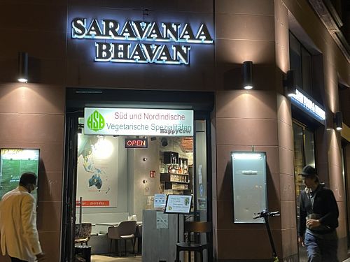 New exterior (inside is rly nice) at Saravana Bhavan in Frankfurt