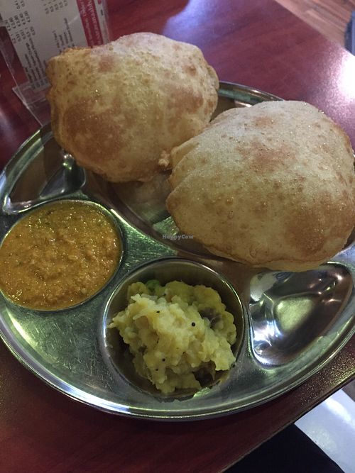 Poori. So delicious! at Saravana Bhavan in Frankfurt
