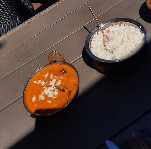 Bengan Karri, Auberginen Curry mit Reis at Restaurant Puripuri Flensburg in Flensburg