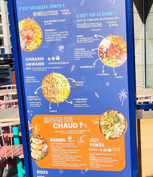 Menu at Pokawa in Geneva