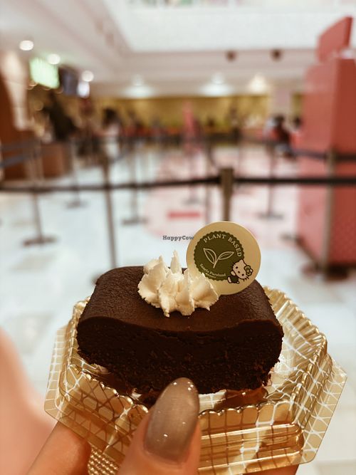 Plant-based chocolate cake  at Character Food Court in Tokyo