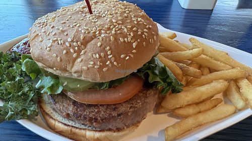 Vegan Burger w/ Fries   at Mo's Seafood & Chowder in Cannon Beach