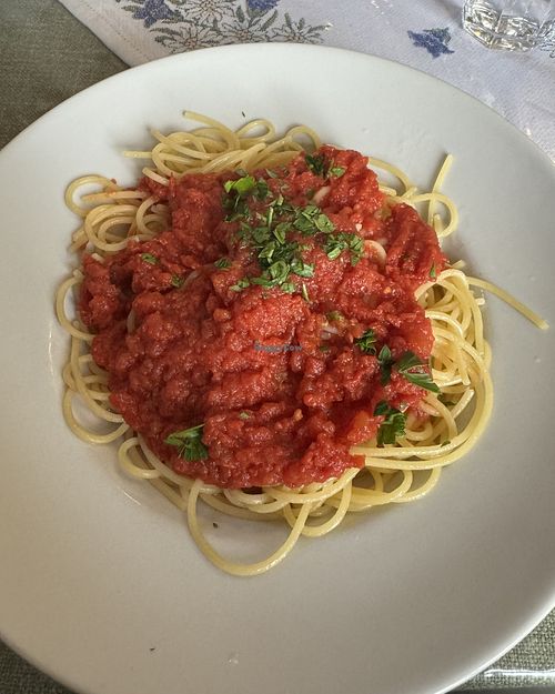 Tomato Spaghettii  at Dreizinnenhütte Rifugio Antonio Locatelli - S. Innerkofler in Sesto