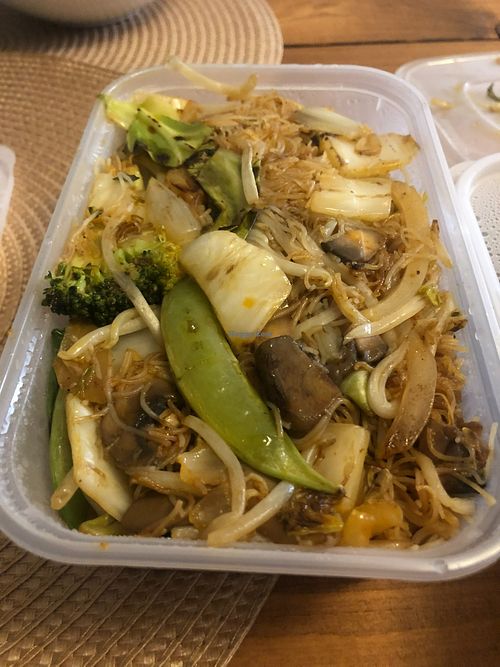Mixed vegetable Singapore vermicelli  at Oriental Fusion in South East London