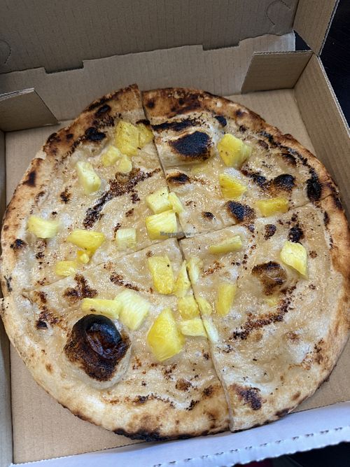 Single for life garlic sticks, vegan cheese, add pineapple   at The Hungry Robot in Fairbanks