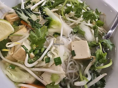 Vegetarian noodle soup at Colfax Bistro in Colfax