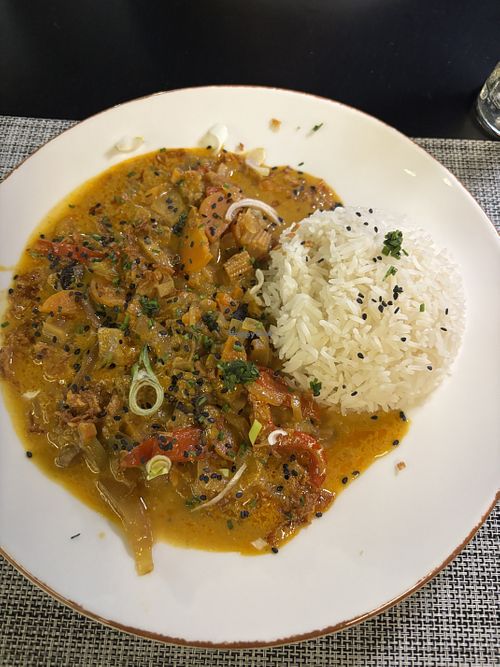 Vegan curry  at Naná Fusion Restaurant in Sarande