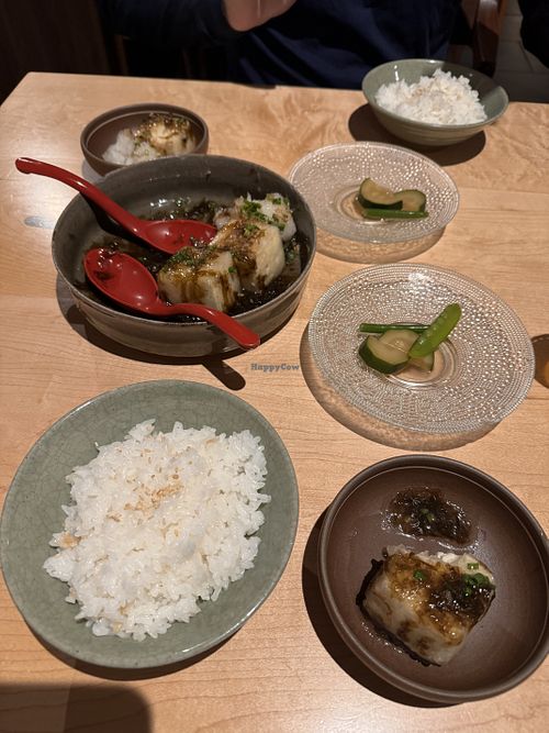 Rijst. Paddenstoelen en tempura. Etc  at Amamine in Kurashiki