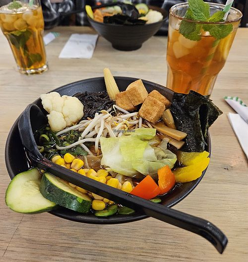 Veggie Shoyu Ramen with tofu and nori at Ramen Ippin in Dortmund