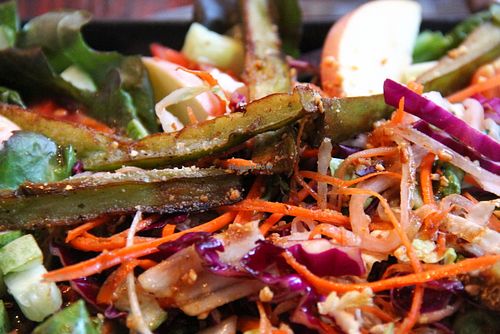 Wonderful Kunda salad with fried eggplant! at Kunda Vegan Vegetarian - Koh Lanta in Koh Lanta