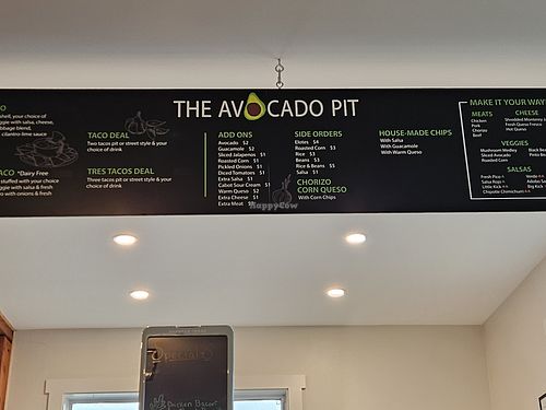Lots.of vegan options. Note, lard in beans. at The Avocado Pit in Stowe