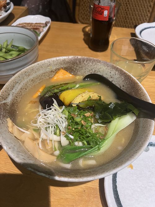 Veggie tempura miso ramen  at Takumi Ramen Kitchen in Zaventem