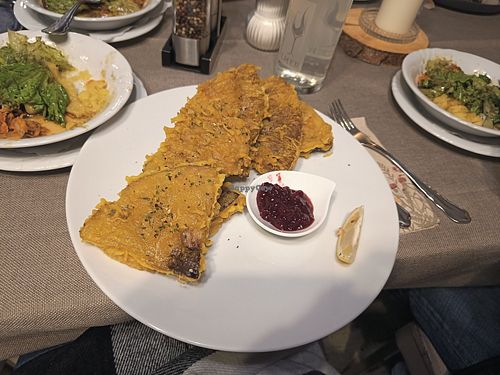 Gebackener Parasol im Tempuramantel at Hofkuchel in Semriach