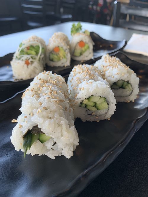 Avocu Roll & Veggie Lover  at Jinme Ramen & Sushi Bar in Auburn