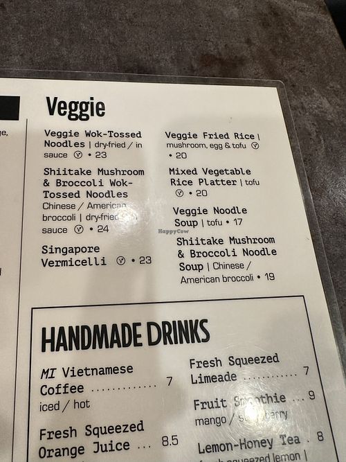 The veggie menu. Be careful, not everything in there is vegan like the fried rice and noodles! You have ask for it to be vegan!   at Mi  in Richmond