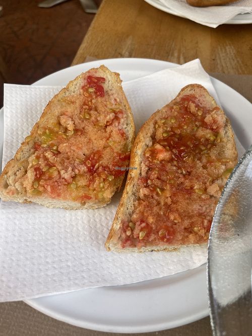 Tostada with tomate and olive oil  at Es Tap Nou in Ibiza