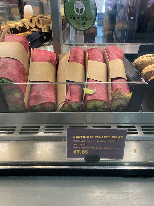 The vegan wrap  at LCA - Upper Crust in Larnaca