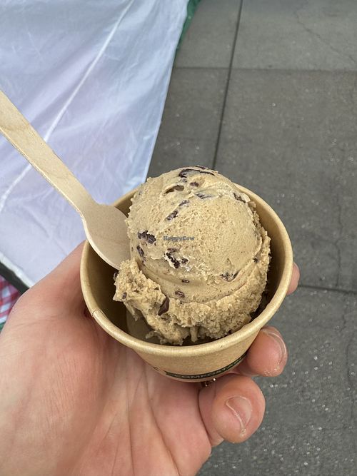 A scoop of CENTO COFFEE STRACCIATELLA  at Flora Gelateria in San Francisco