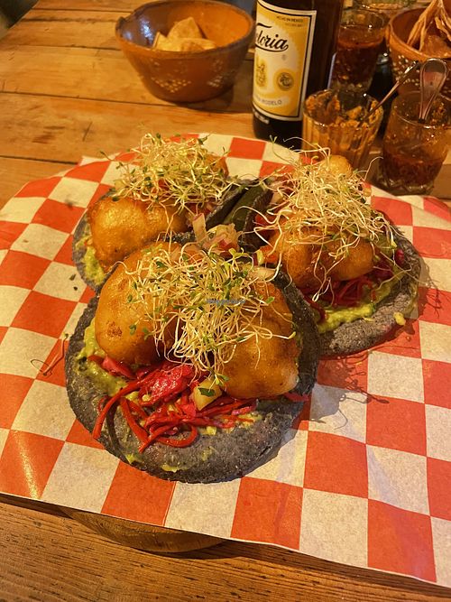 Cauliflower Tacos!  at Tigre Pétanque in Bacalar