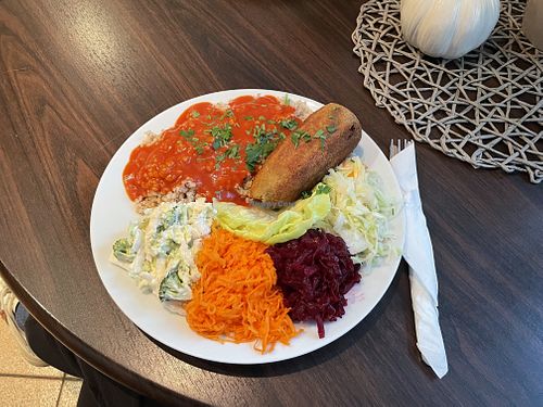 Soy kotlet with kasza  at Bar Wegetariański Cappy in Poznan