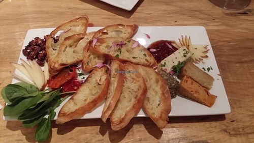 Cheese Plate featuring Miyoko's Creamery at Mike's Cafe and Wine Bar in San Juan Island