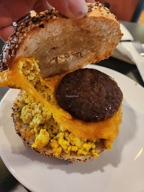 Vegan breakfast sandwich at Plate 21 in Toledo