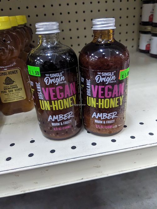 Vegan honey at Grocery Surplus Store in Thompson Falls